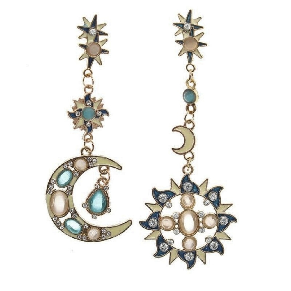 Moon Sun Star Drop Post Earrings NWT